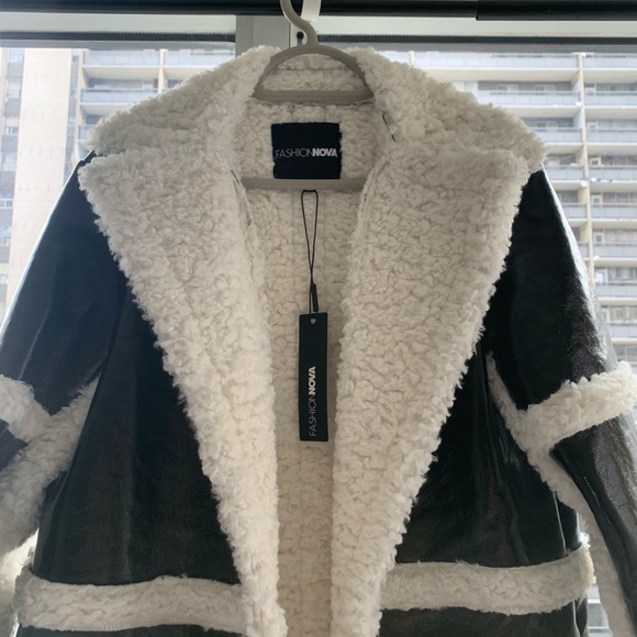 Fashion Nova - Baddest In The Streets Coat - Faux Leather Trench Coat - Picture 6 of 6